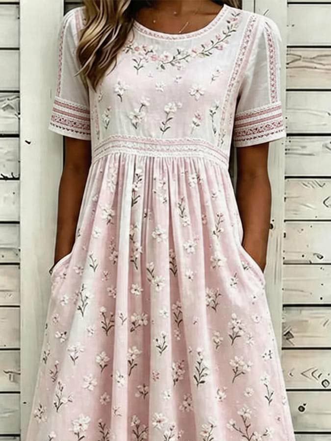 Vestido corto de flores para mujer