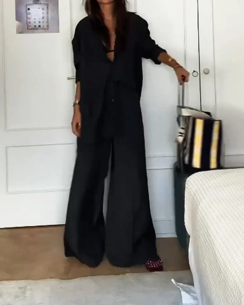 Ensemble deux pièces chemise et pantalon confortables