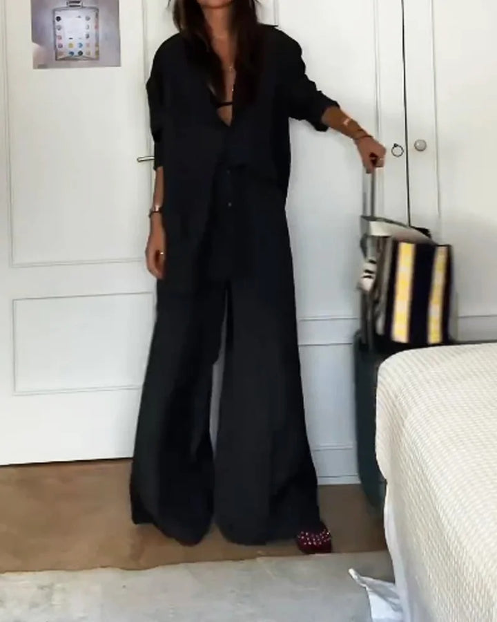 Ensemble deux pièces chemise et pantalon confortables