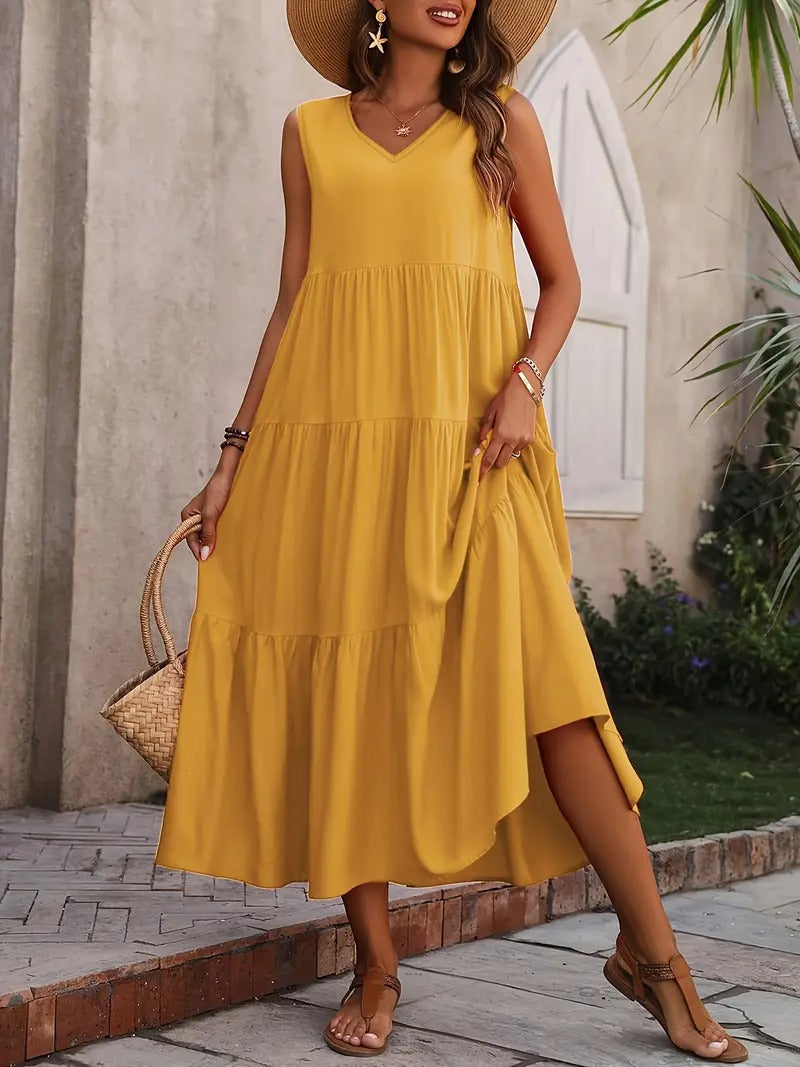 Robe débardeur ample sans manches décontractée