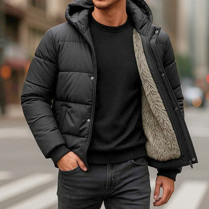 Doudoune à capuche avec intérieur polaire