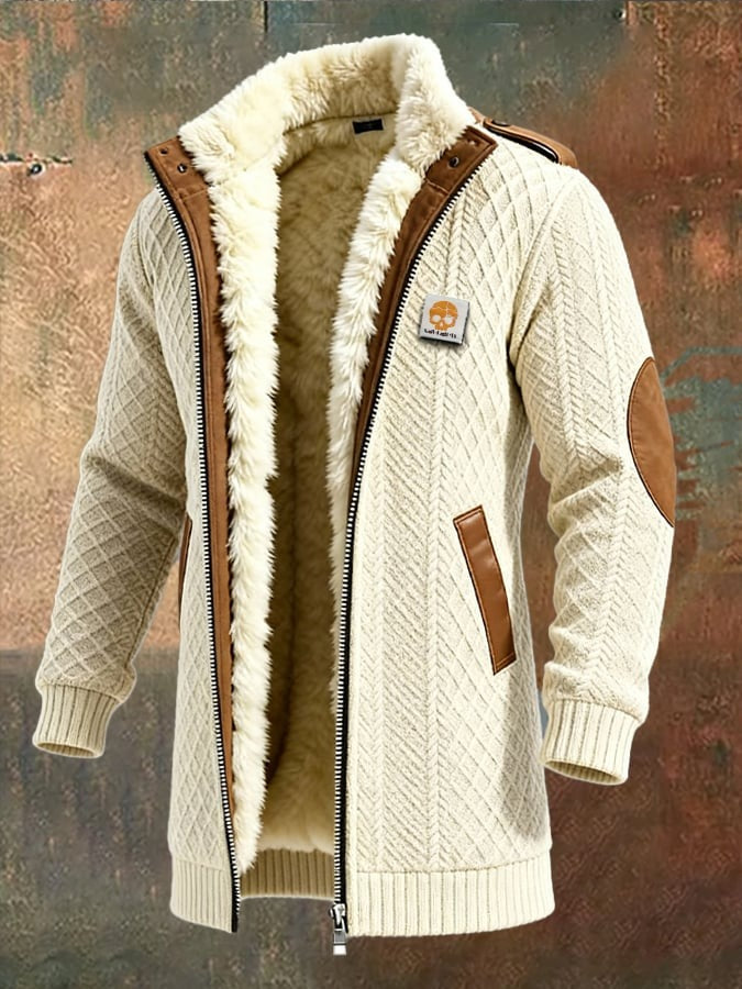 Manteau homme rétro en maille