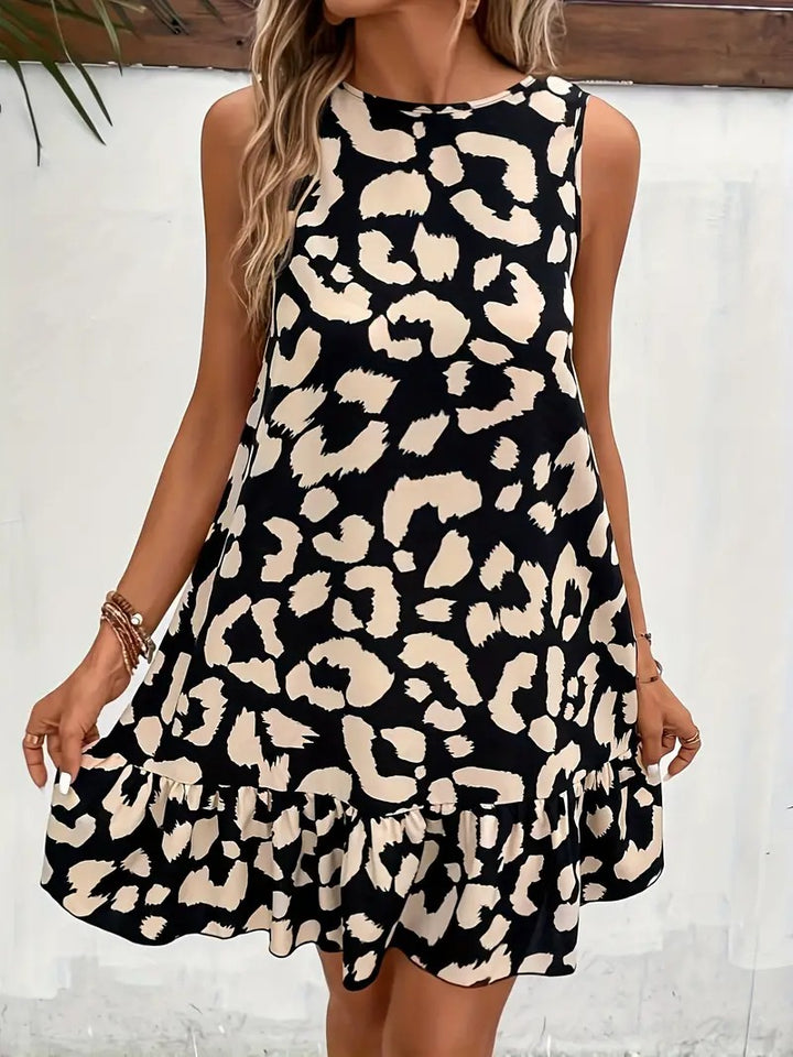 Robe sans manches élégante à motif imprimé