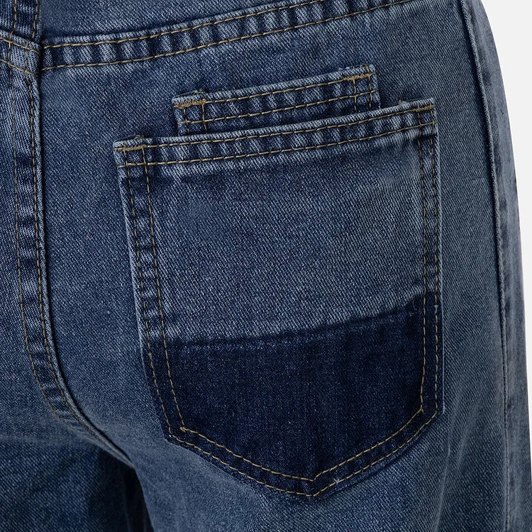 Jean évasé taille haute bleu clair tendance