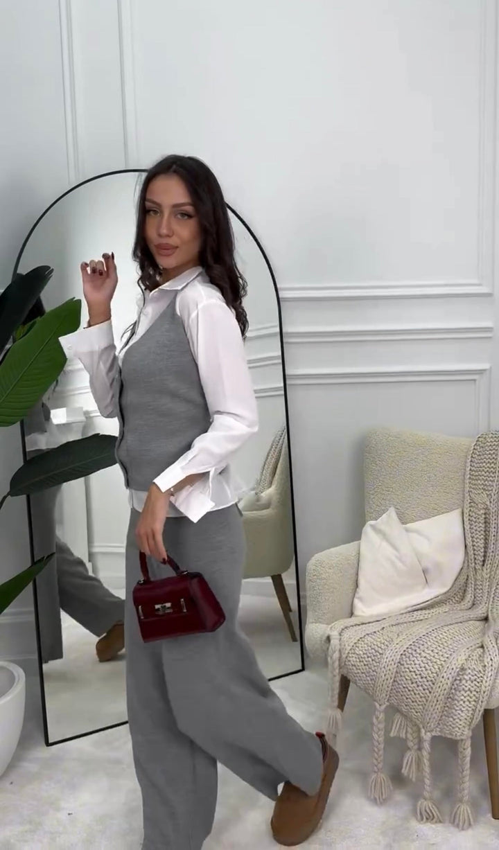Ensemble pull & chemise à nouer