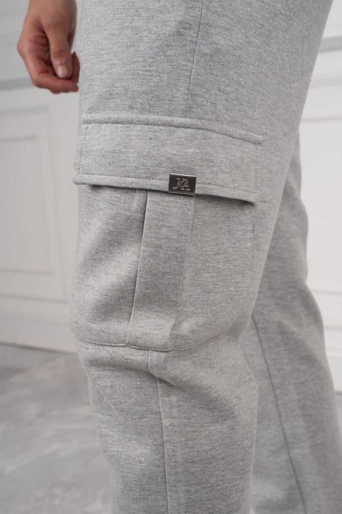 Ensemble haut et pantalon cargo gris chiné