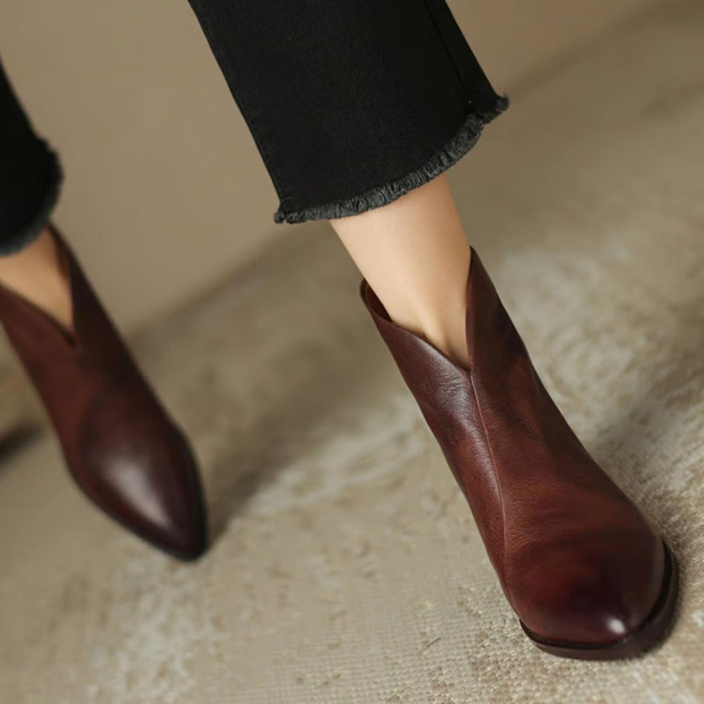 Bottines en cuir haut de gamme Camille