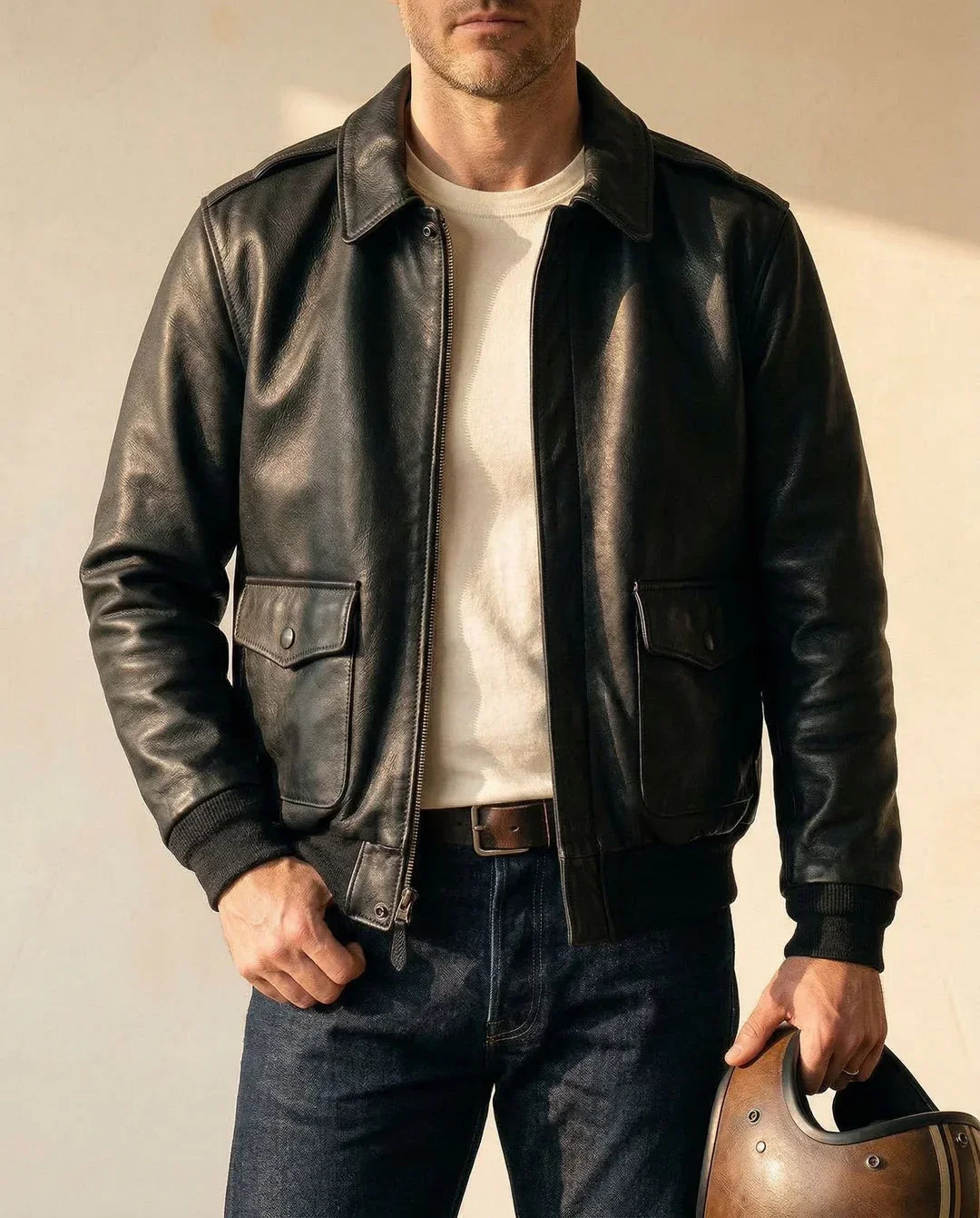 Leonardo — Aviator Leather Jacket