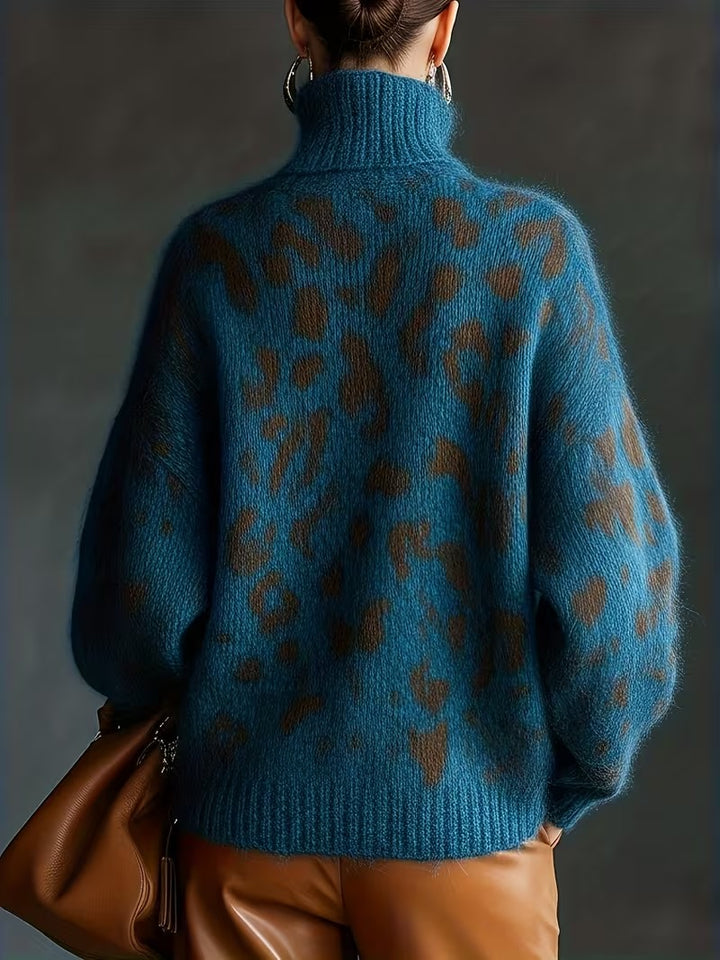 Pull chaud à imprimé léopard