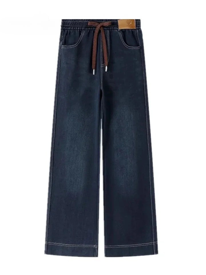 Pantalon en coton avec taille élastique et extensible