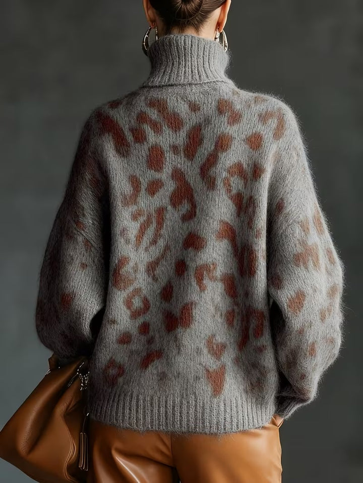 Pull chaud à imprimé léopard
