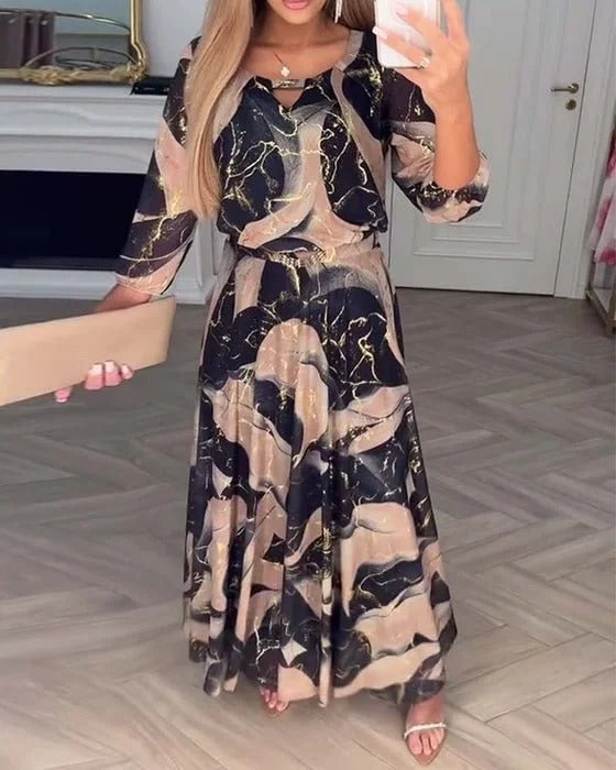 Robe élégante en mousseline avec imprimé