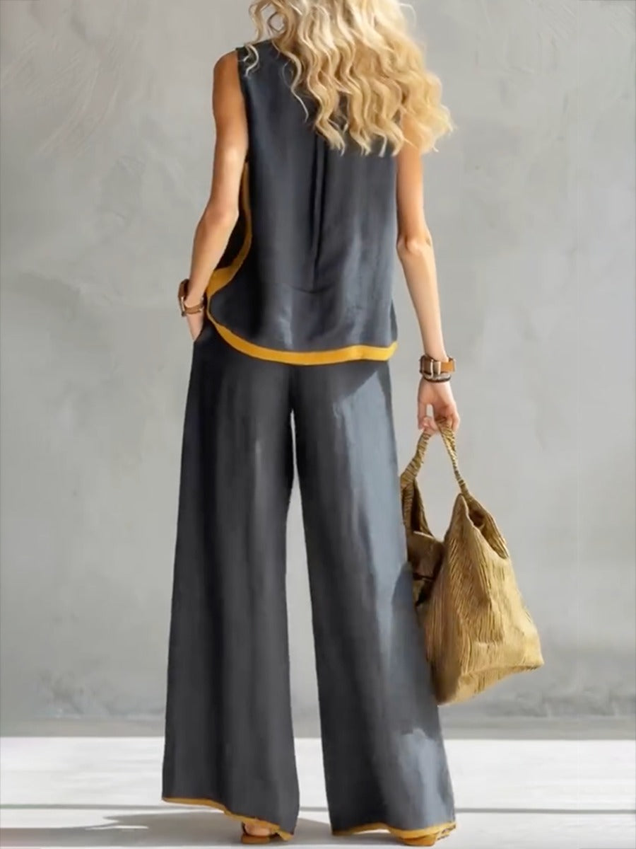 Ensemble deux pièces débardeur et pantalon large