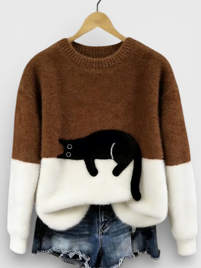 FELINE PRINT PULLOVER FOR WOMEN