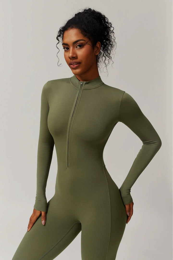 Combinaison de sport zippé manches longues