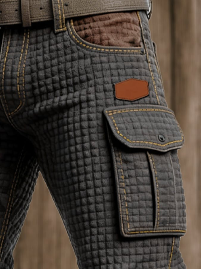 Pantalon de travail rétro multifonctionnel pour homme