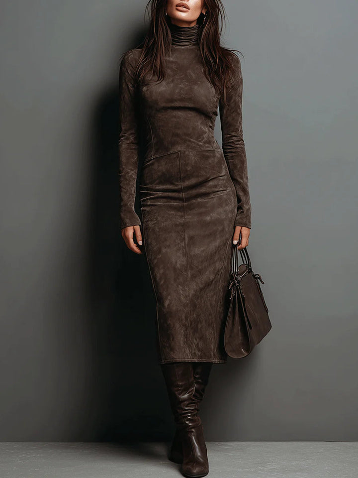 Robe midi en daim