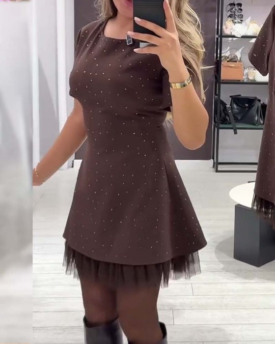 Robe élégante en maille scintillante