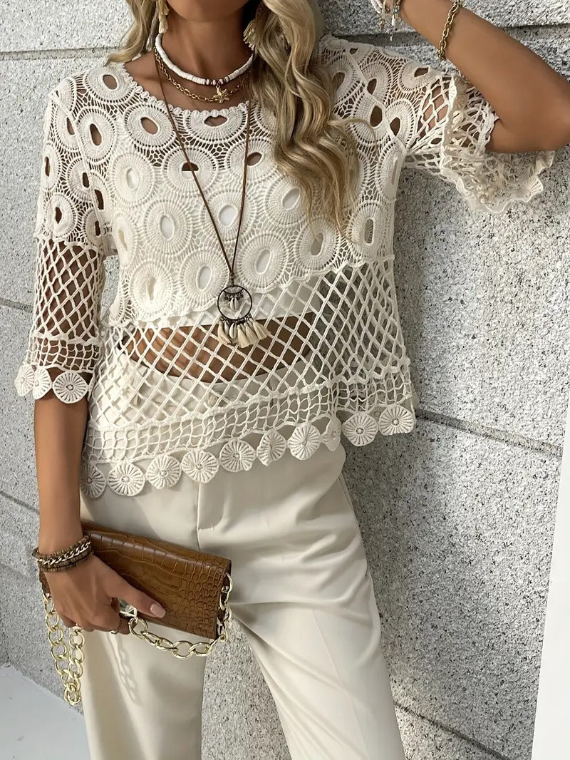 Haut au crochet ajouré style bohémien