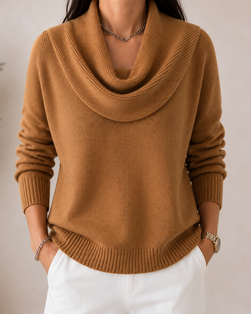 Caralina™ | Suéter de Punto con Cuello de Cowl Elegante
