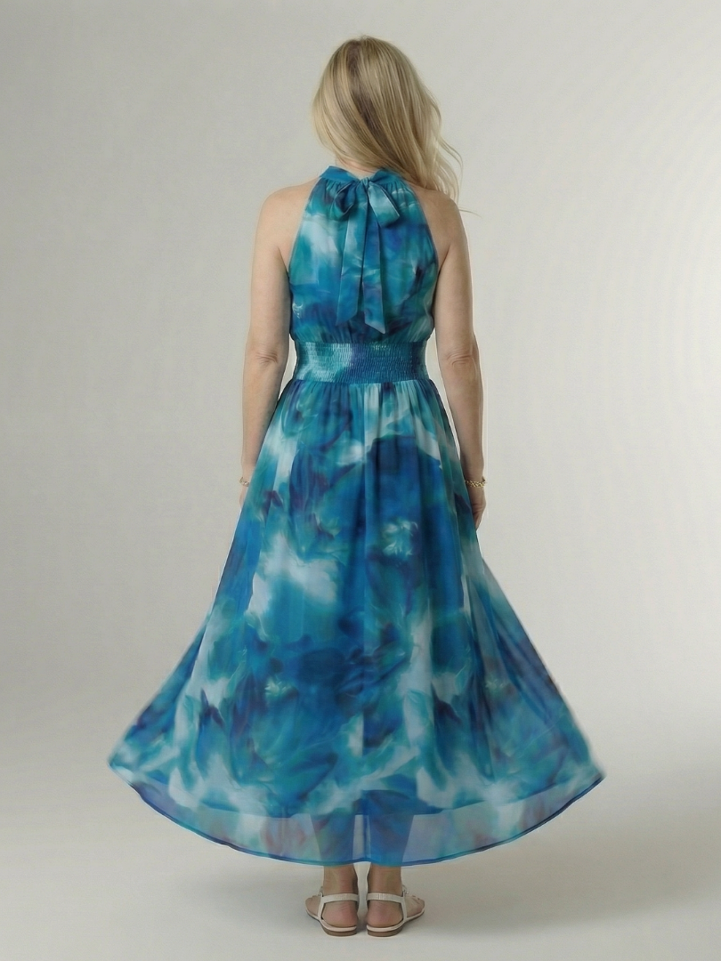 Concetta | Midi Dress with American Collar and Ruching