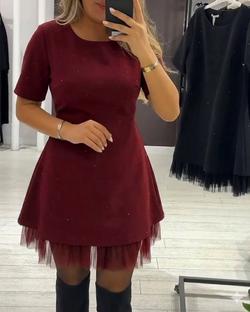 Robe élégante en maille scintillante