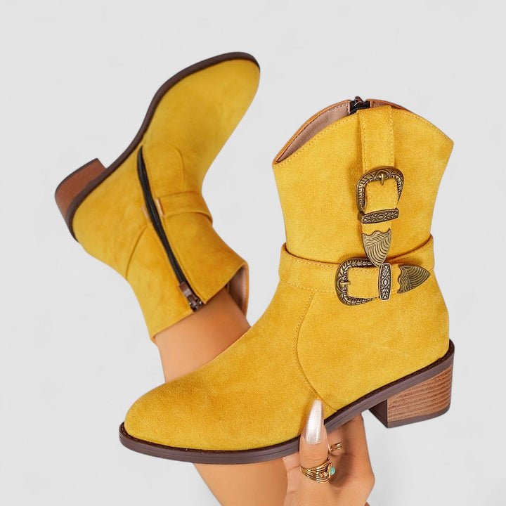 Rosa | Suede Buckle Ankle Boot
