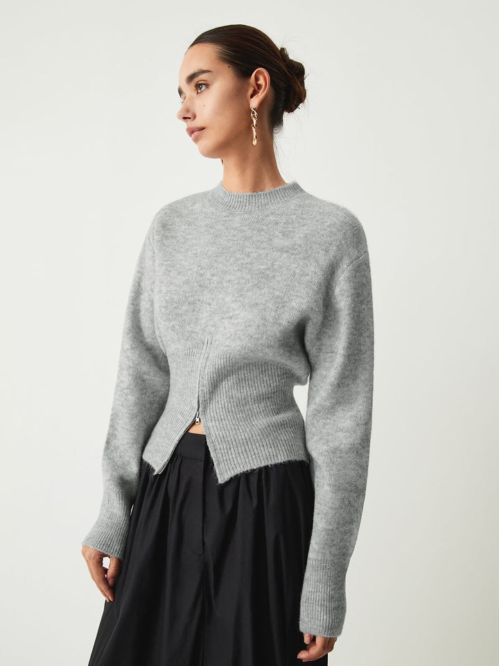 Pull duveteux à demi-zip