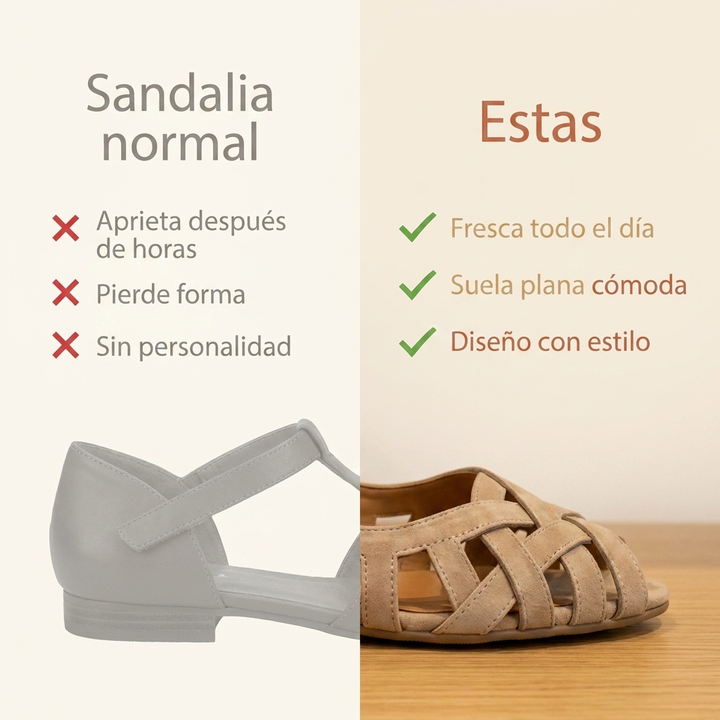 Sandalias Planas Trenzadas de Punta Abierta
