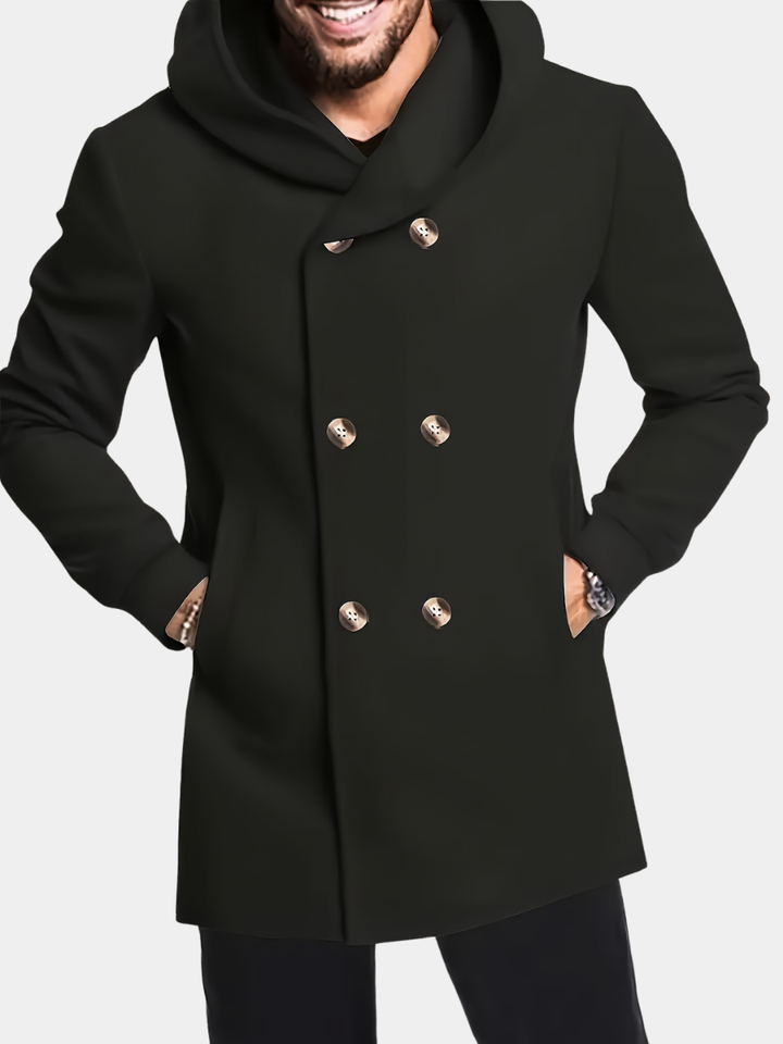 Mid-Length Hooded Coat for Men