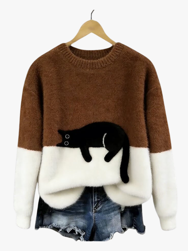 FELINE PRINT PULLOVER FOR WOMEN