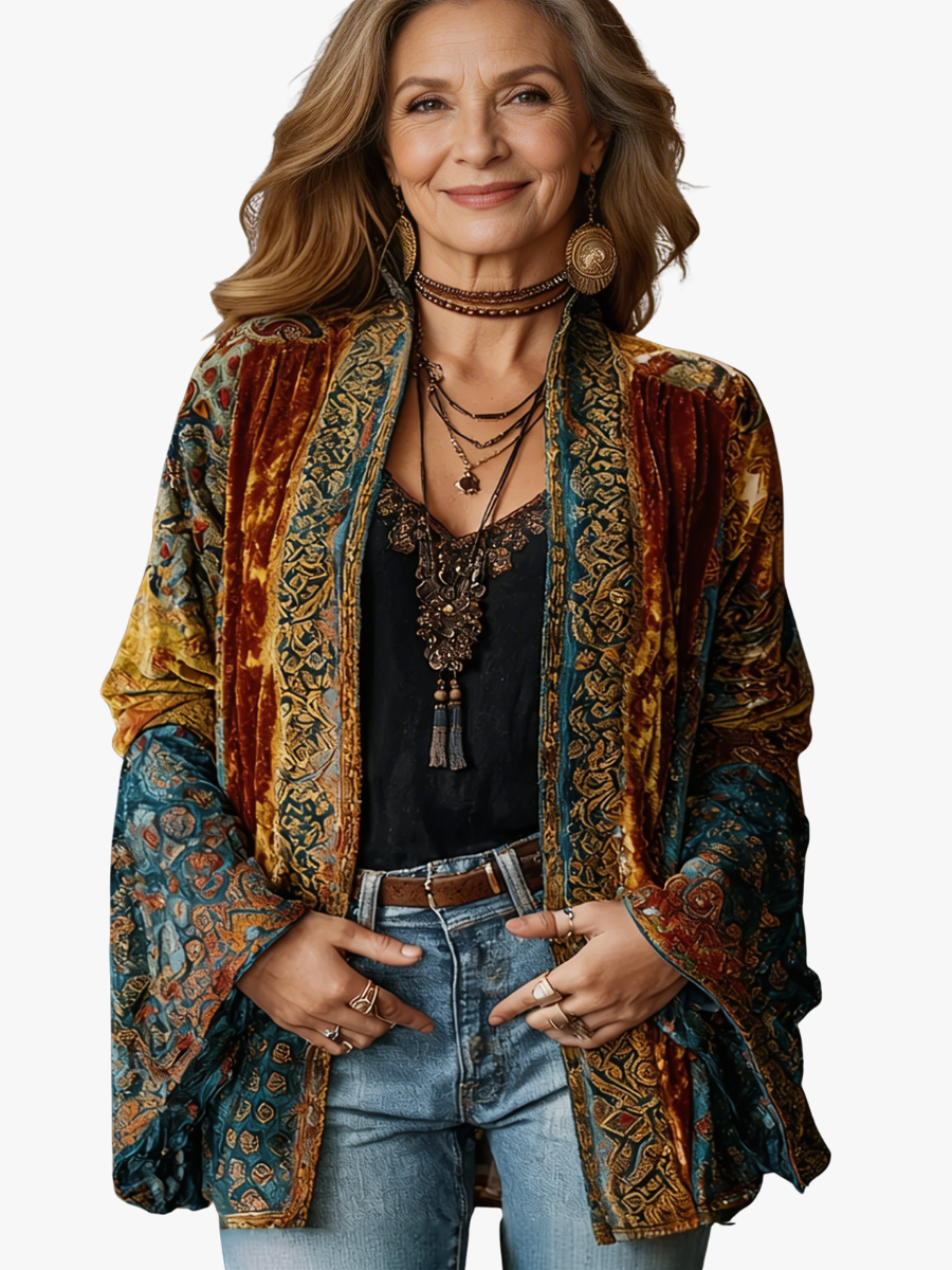 BOHO VELVET JACKET FOR WOMEN