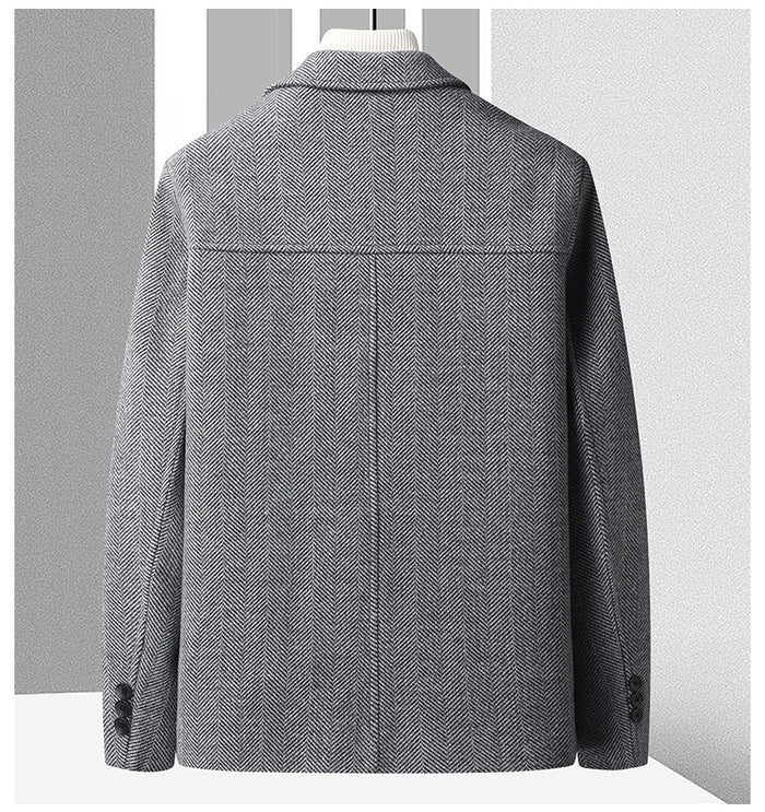 Manteau en laine à chevrons