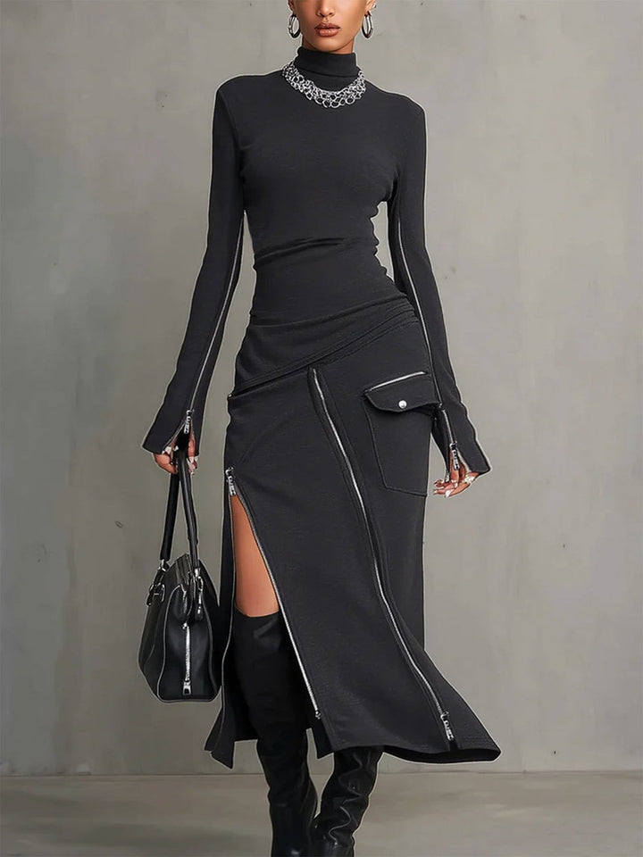 Robe style cargo avec poche et fermeture éclair