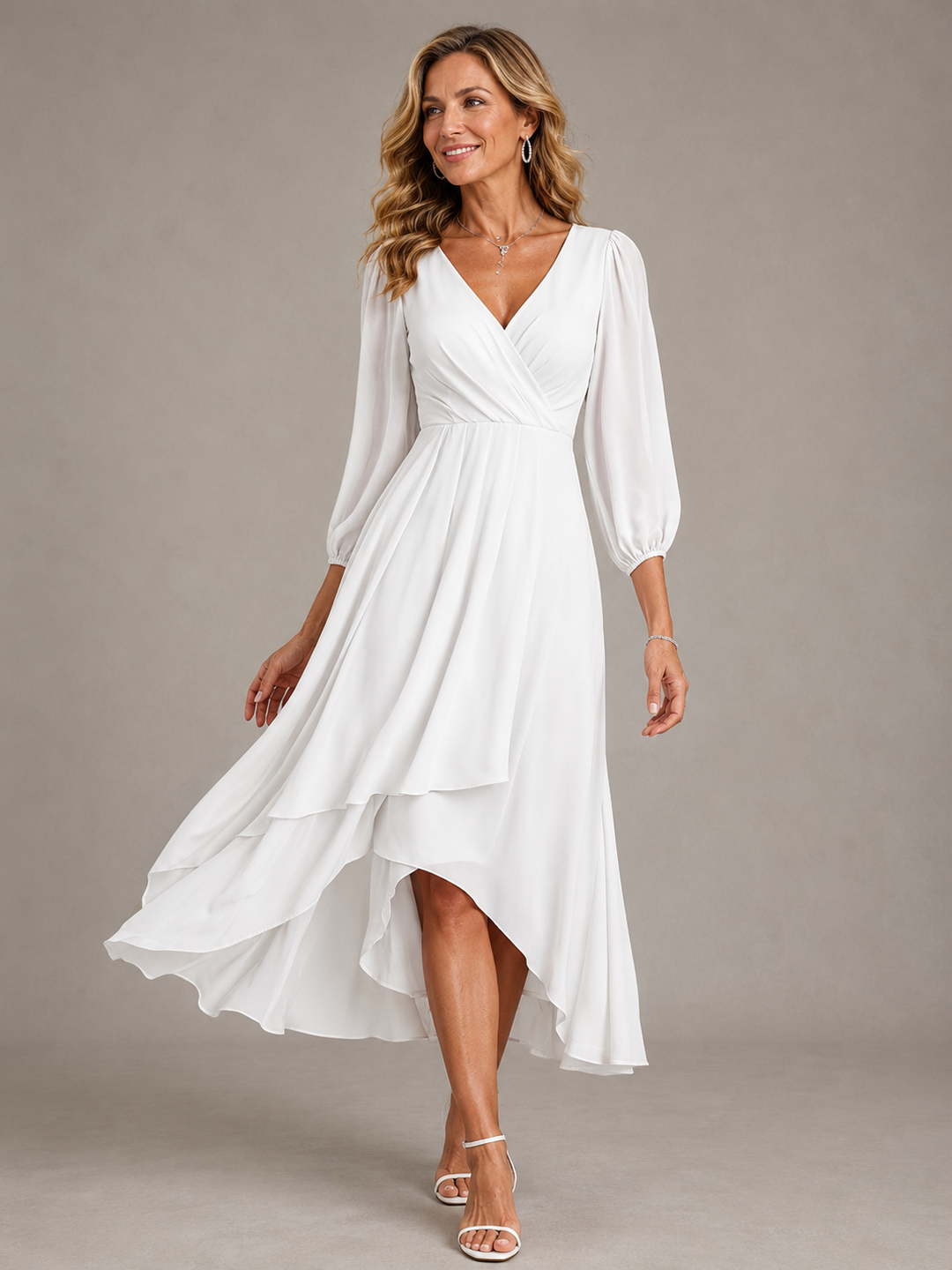 Mia | Elegant Long Dress with V-Neck