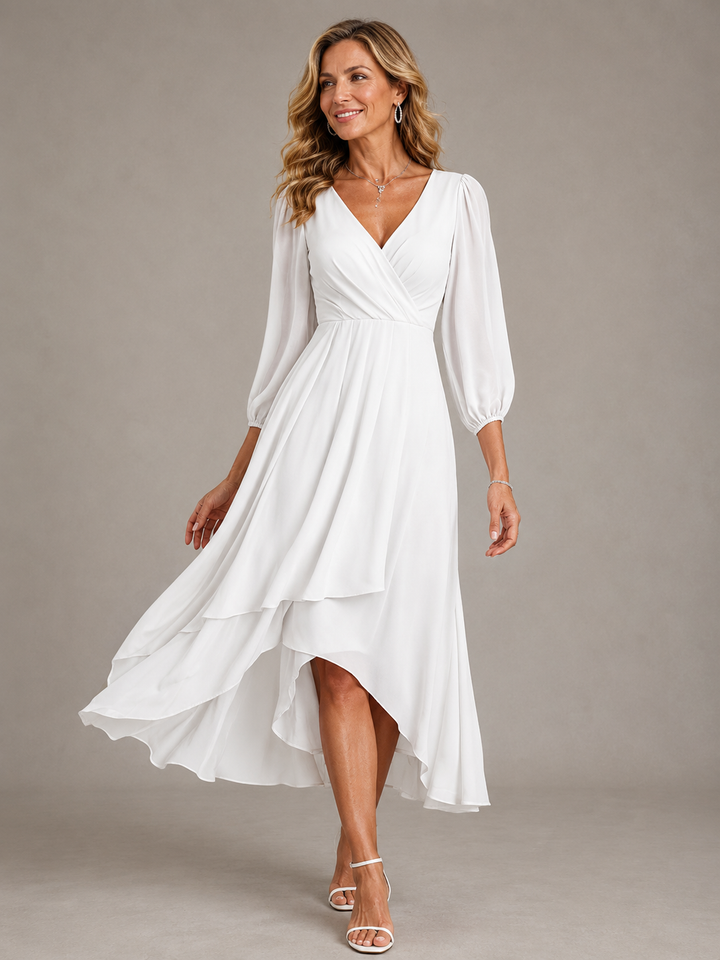 Mia | Elegant Long Dress with V-Neck