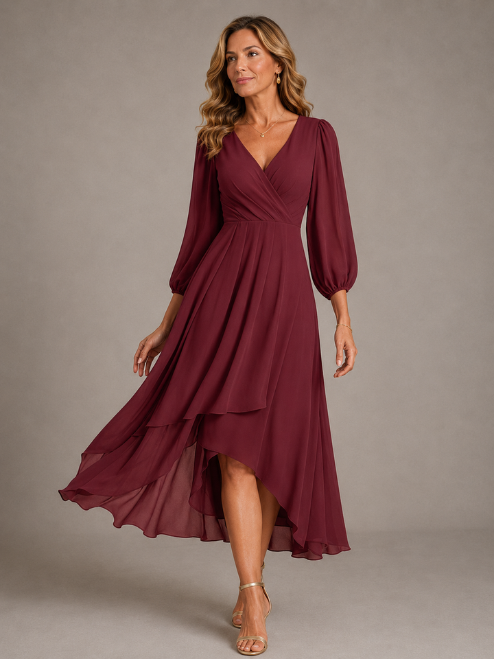 Mia | Elegant Long Dress with V-Neck