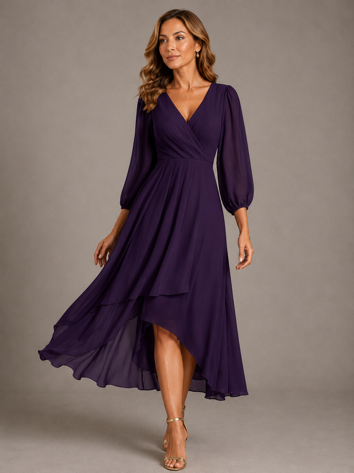 Mia | Elegant Long Dress with V-Neck