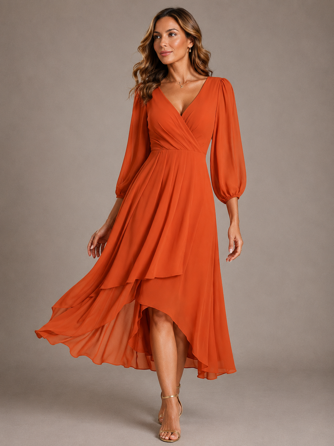 Mia | Elegant Long Dress with V-Neck
