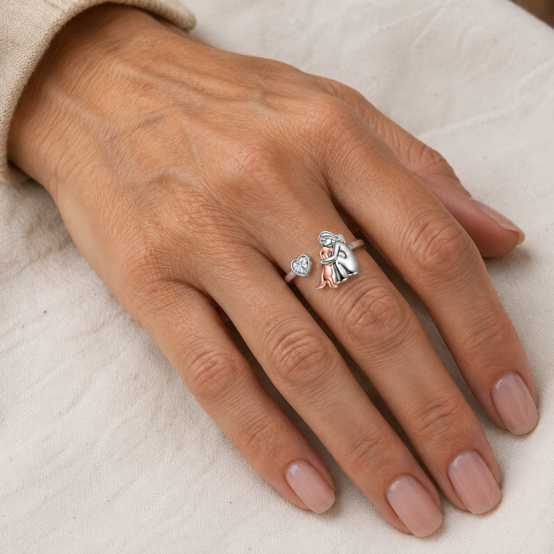 The Eternal Embrace - Adjustable Ring with Engraving