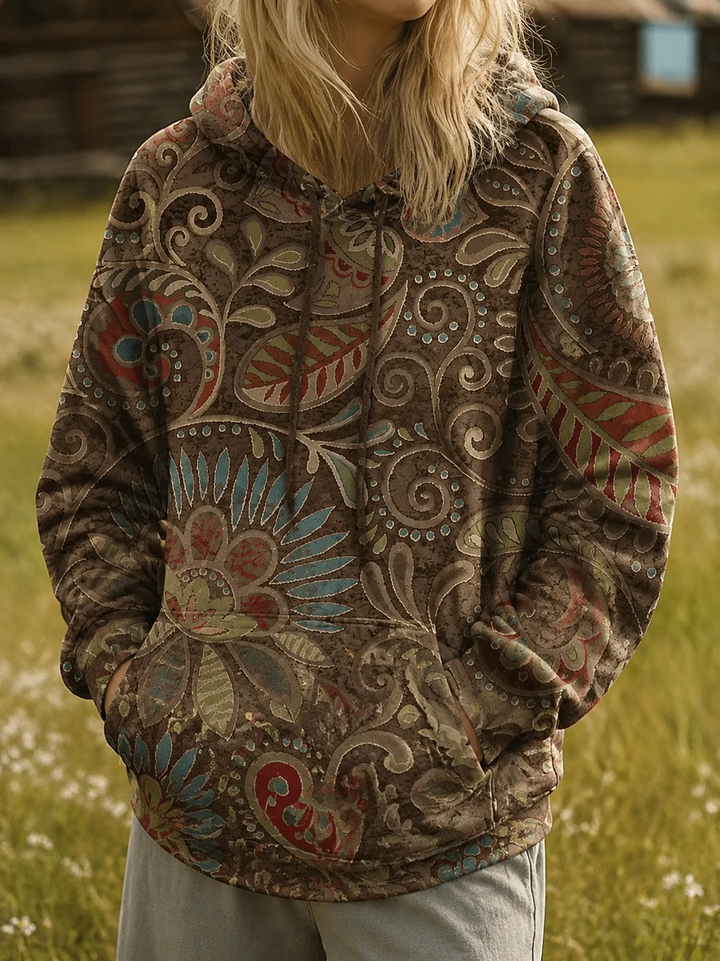 Marlene Vintage Paisley Quilted Hoodie