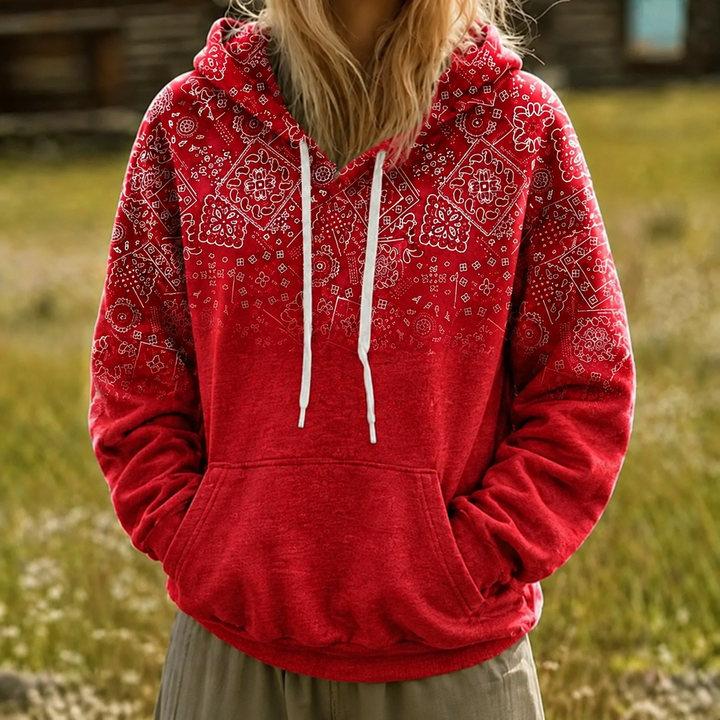 Ruby Bandana Paisley Quilted Hoodie