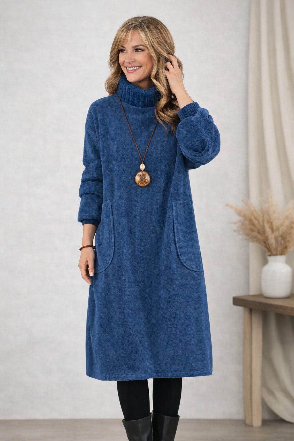 Robe pull à col roulé