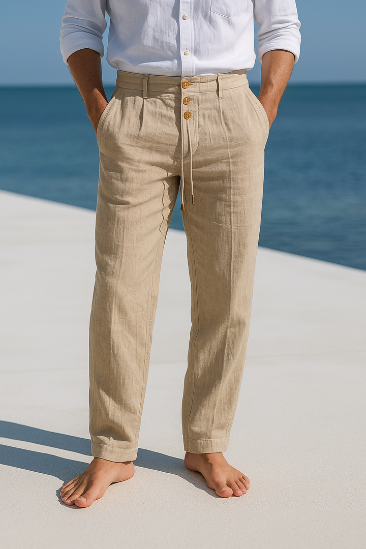 LIGHTWEIGHT LINEN SUMMER PANTS