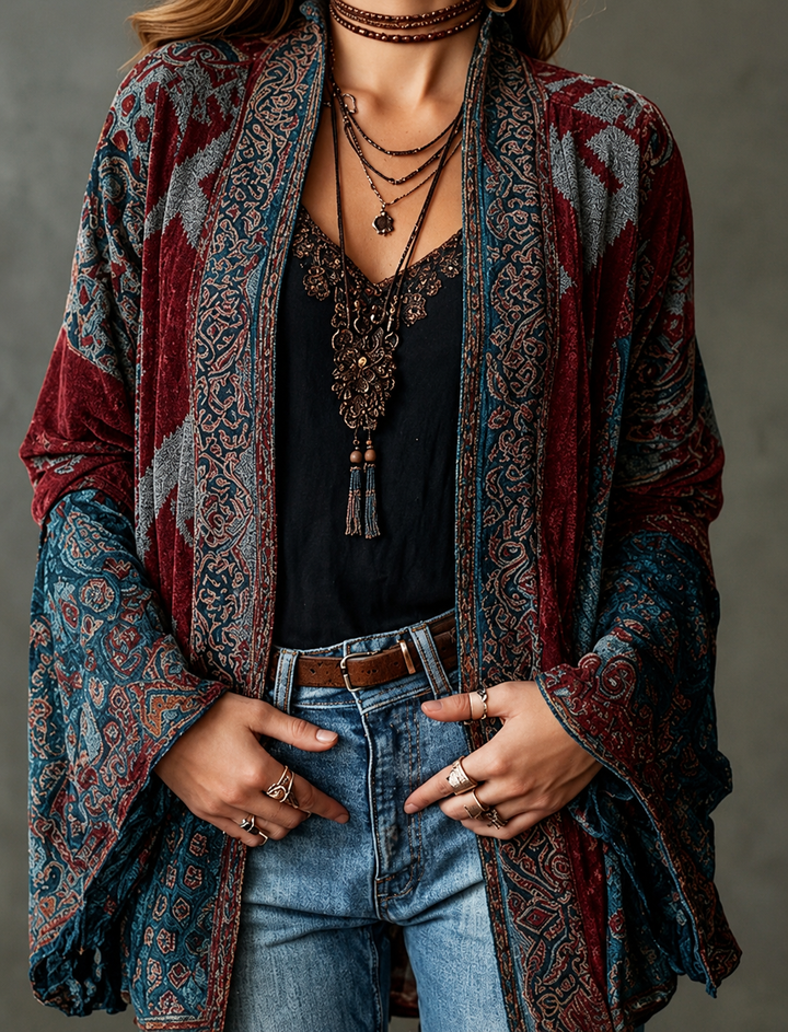 BOHO VELVET JACKET FOR WOMEN