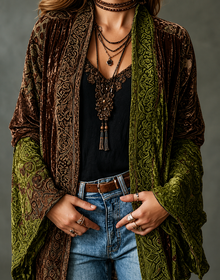 BOHO VELVET JACKET FOR WOMEN