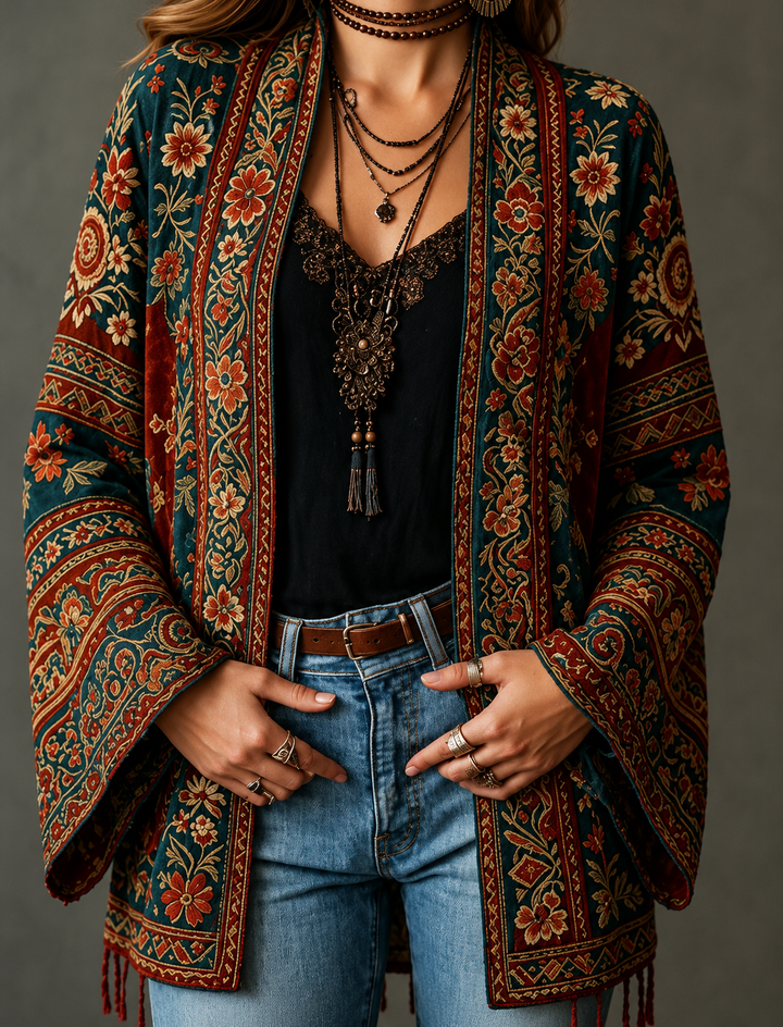 BOHO VELVET JACKET FOR WOMEN