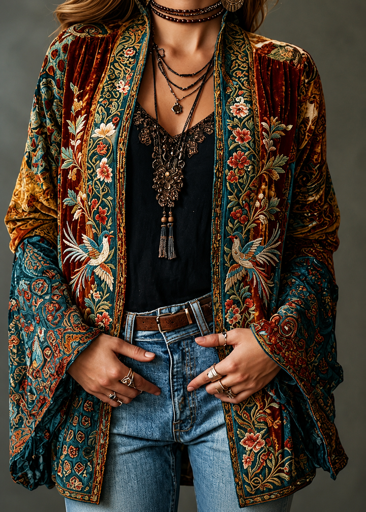 BOHO VELVET JACKET FOR WOMEN