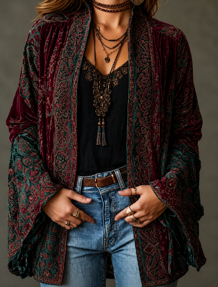 BOHO VELVET JACKET FOR WOMEN