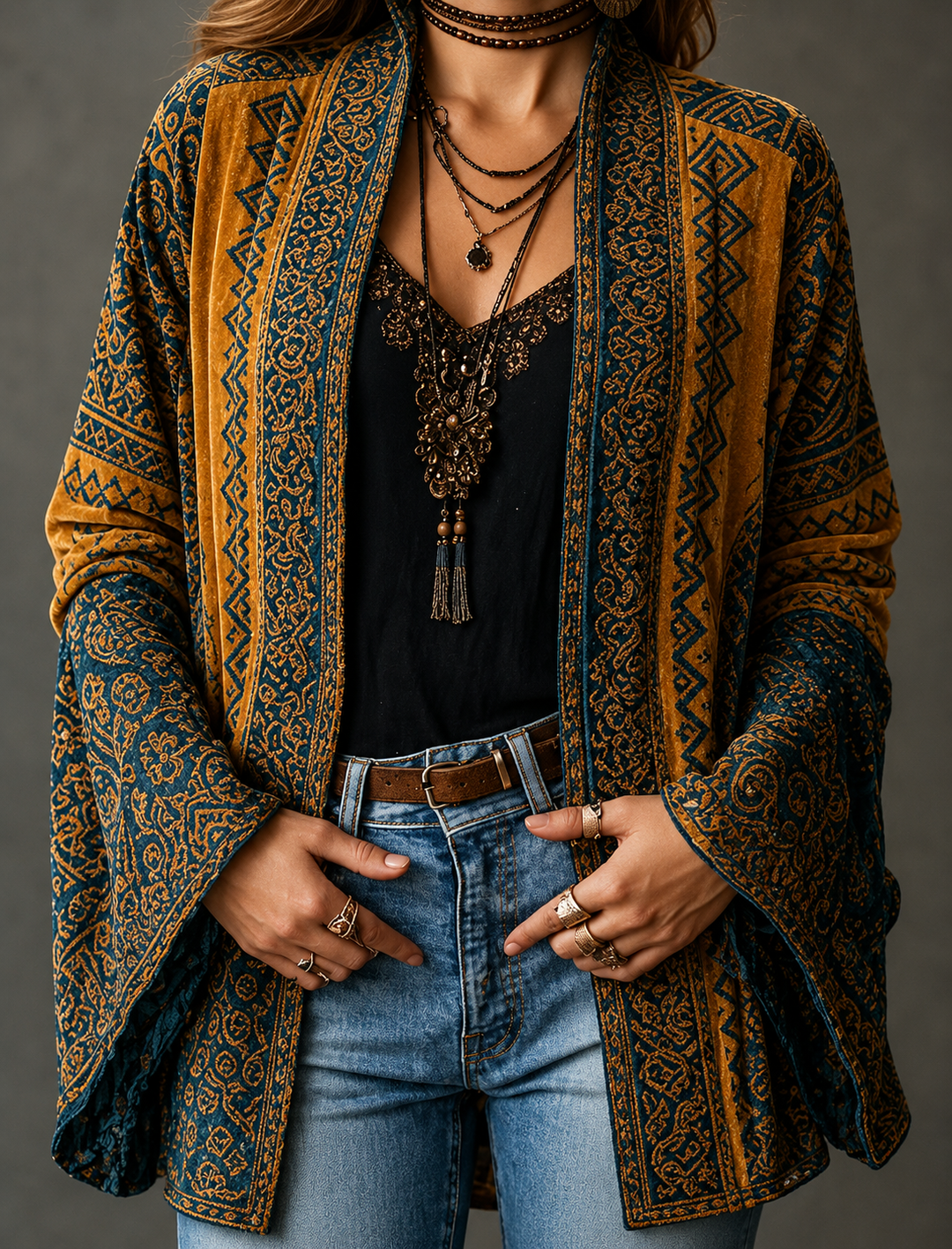 BOHO VELVET JACKET FOR WOMEN
